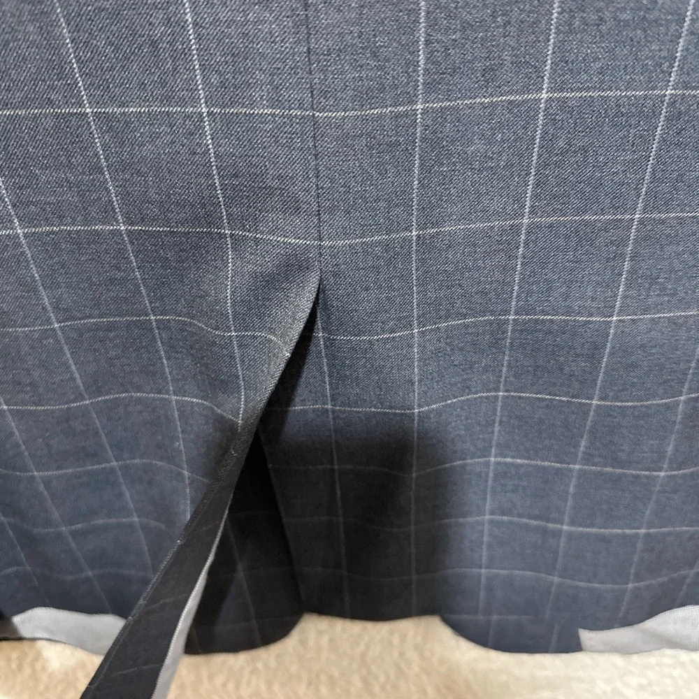Banana Republic Men's Blazer Jacket Size 42 Gray Tailored Slim Fit‎ Windowpane